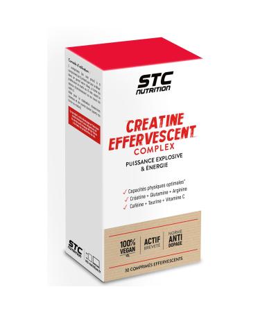 STC NUTRITION - Creatine Efferberscent Complex- A base de Cr atine Glutamine Arginine Taurine et Caf ine - Aide am liorer les capacit s physiques - Tube de 30 comprim s - Cure de 5 15 jours