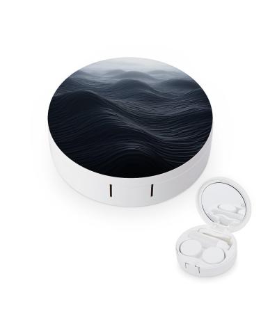 Contact Lens Case Deep Black Waves Print Plastic Contact Lens Case contact Lens Care Box ontact Lens Travel Box