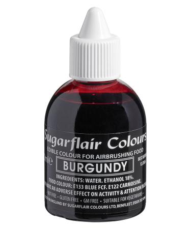 Sugarflair Burgundy Edible Airbrush Colour - Edible Food Colouring Airbrush Paint for Cakes Cupcakes Icing and Cake Decorations - 60ml