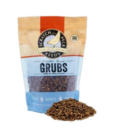 Scratch and Peck Feeds Cluckin' Good Grubs for Chickens - Natural Protein and Calcium Supplement Feed - Dried Black Soldier Fly Larvae Bird Treats - Grown in The USA 3.5 Pound (Pack of 1) - Buy Online on GoSupps.com