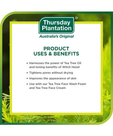 Thursday Plantation Tea Tree & Witch Hazel Toner â€“ Alcohol-Free Skin Purifier & Pore Tightener | 3.37 fl oz - Buy Online on GoSupps.com