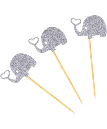 3pcs Gold Glitter Toppers cocktail picks Elephant Cupcake Picks Wedding Topper Heart Glitter fruit cake Glitter Elephant Toppers picks food stick fruit earth tones lip gloss Silver medium - Buy Online on GoSupps.com