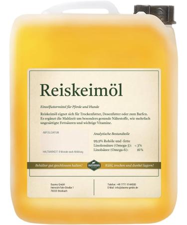 Martenbrown Rice Germ Oil 5L - Premium Dietary Supplement for Horses Dogs & Donkeys | Ideal for Dry & Canned Food Barf Oil - Buy Online on GoSupps.com