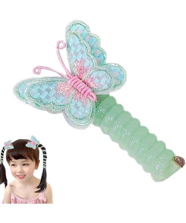 RuhnjygButterfly Hair Ties MultiColor Hair Elastic Bands NoCrease Phone Cord Hair Bobbles PlasticHair Coil Bands Ponytail Holder Hair Bands for Women Girls Green - Buy Online on GoSupps.com