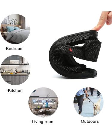 Men's Breathable Diabetic Slippers - Extra Wide Width Adjustable Sandals for Elderly - Indoor/Outdoor House Shoes - Size 12 Black - Buy Online on GoSupps.com