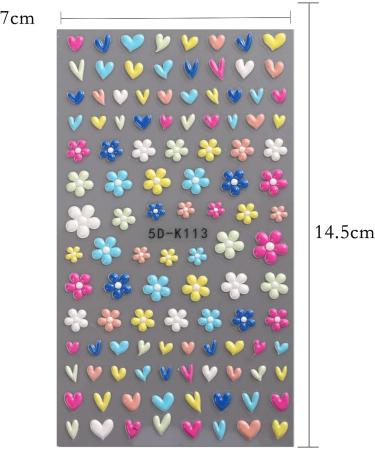 Spring Daisy Flower Nail Art Stickers - Colorful 5D Nail Decals for Women - Self Adhesive Manicure Decoration - Buy Online on GoSupps.com