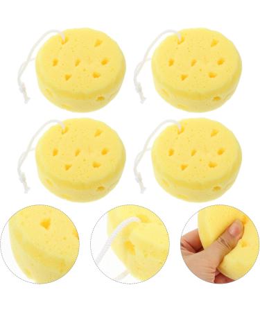 FRCOLOR 4pcs Round Bath Sponge Set | Exfoliating Loofah & Shower Puff for Spa | Natural Bath Scrubbers for Women & Kids - Deep Cleaning Accessories - Buy Online on GoSupps.com