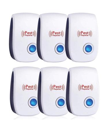 Ultrasonic Pest Repeller 6 Pack,Pest Repellent Ultrasonic Plug in Mouse Repellent,Mice Repellent Plug-Ins,Mosquito Repellent Indoors,Pest Defense for Insect, Spider,Ant,Cockroach,Rodent Repellent