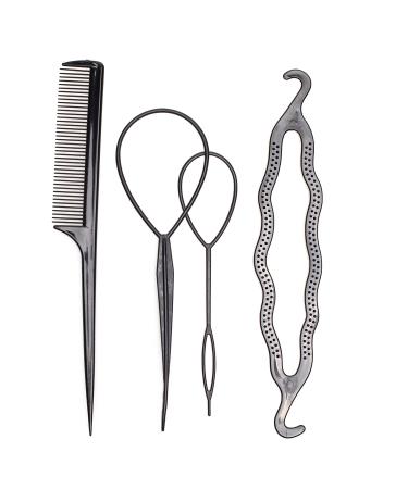 Topsy Hair Styling Tool Kit with Bun Maker, Combs, Braiding Tools - Ponytail Design & French Twist Styling - Buy Online on GoSupps.com