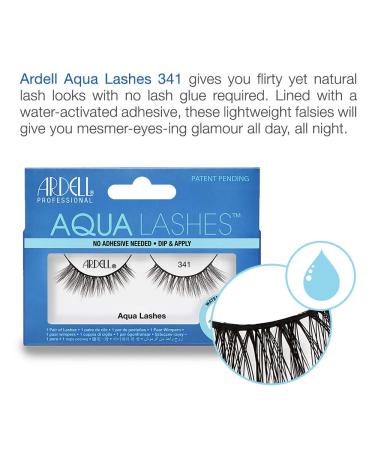 Ardell Aqua False Strip Lashes 341 - Water Activated Faux Lashes 4 Pack | Reusable & No Glue Required - Buy Online on GoSupps.com