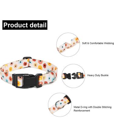 Buy Suredoo Adjustable Soft Nylon Dog Collar for Small & Medium Dogs and Cats - Colorful Daisy Design (S 25-40 cm) | International Shipping Available - Buy Online on GoSupps.com