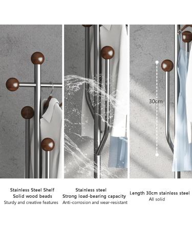 OZLMBERN Solid Wood Clothes Hanger Floor Standing Stainless Steel Indoor Clothes Rack Household Bedroom Clothes Rack - Buy Online on GoSupps.com