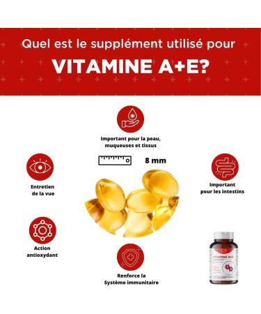 FB Pharma Vitamin A 1000mcg + Vitamin E 47mg 180 Soft Gel Beads for Maintaining Sight Skin and Normal Hair - Buy Online on GoSupps.com