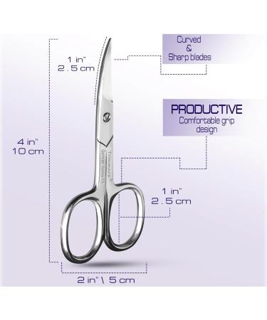Trimmerz Cuticle Nail Scissors Curved Blade Professional Stainless Steel Beauty Scissors for Manicure Pedicure Eyebrows Nose Hair Trimming Beauty Grooming Thick Toenails Women Men - Buy Online on GoSupps.com