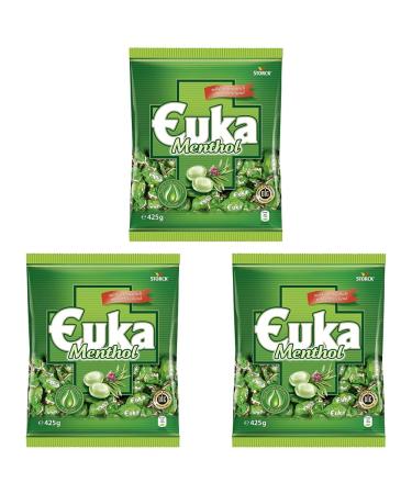 Colorful world Euka Menthol-3 x 425g-Eucalyptus-Medhol Bonbons with Reedy Creek Eucalyptus (pack of 3) 425 g (3 Series Pack) Euka Menthol