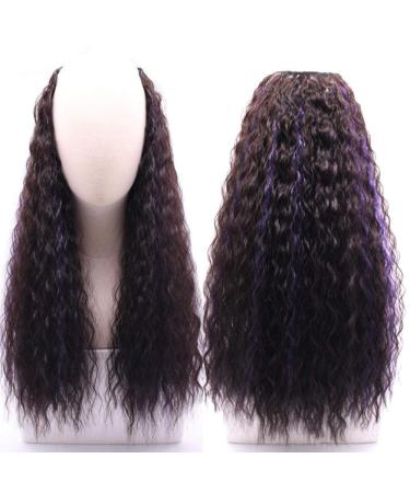 Shop U-Shaped Long Curly Wig - Fluffy Natural Waves & Dark Brown Highlights | Cute & Volumizing eCommerce Hair Solutions - Buy Online on GoSupps.com