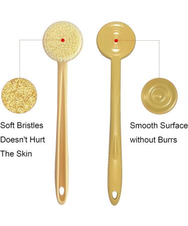 HST 3pcs Back Scrubber for Shower - Exfoliating Skin and Gentle Cleansing with Soft Bristles - Long Handle for Easy Body Cleansing - Ideal for Wet or Dry Brushing - Buy Online on GoSupps.com