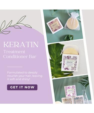Keratin Treatment Conditioner Bar - Sulfate-Free Vegan & Cruelty-Free Solid Conditioner for All Hair Types Travel-Friendly 4 oz - Buy Online on GoSupps.com