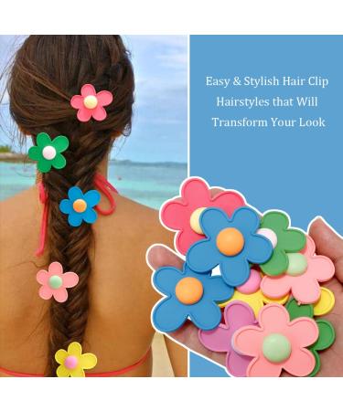 Ahoney 12Pcs Flowers Hair Clips for Women and Girls - Cute Alligator Clips and Barrettes Hair Pins in Multi-color Style - Hair Accessories for Kids - Buy Online on GoSupps.com