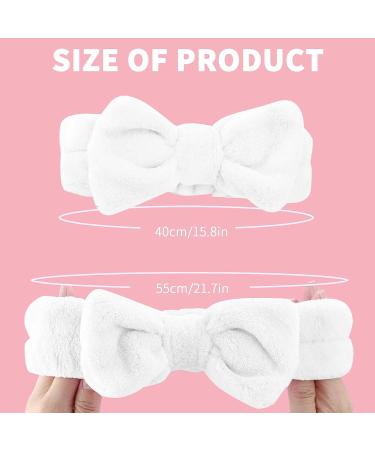 WSYUB Spa Headband Set - Bow Hair Band for Washing Face and Makeup, Fluffy & Soft Headbands for Skincare, Slumber Party Supplies - Black, White, Grey - Buy Online on GoSupps.com