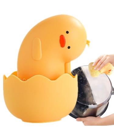 Scrub Brush for Dishes | Duck Shape Cleaning Ball - Pot Scrubber for Cleaning Dishes Pots and Pans Kitchen Sink Cleaning Scrubber for Kitchen Household Yellow