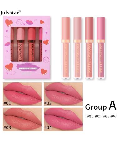 INTEROOKIE Matte Lipstick Kit Natural Velvet and Does Not Fade Without Stick Lip Gloss Shell (A) - Buy Online on GoSupps.com