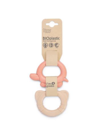 Dantoy Beißring Baby Toys and Teether - Dental Aid Baby Bioplastic on Sugar Pipe Base - Baby Baby Made in Denmark (Koralle/Beige)