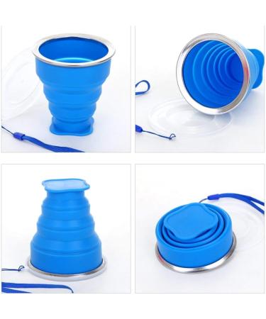JIELUO 6Pack Collapsible Silicone Travel Water Cup Set with Lid - Reusable & Expandable Drinking Mug for Camping, Hiking, Travel - Buy Online on GoSupps.com