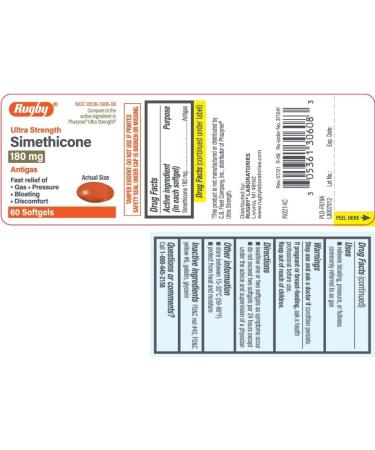 Rugby Ultra Strength Simethicone Antigas Softgels - 60 Count - Buy Online on GoSupps.com