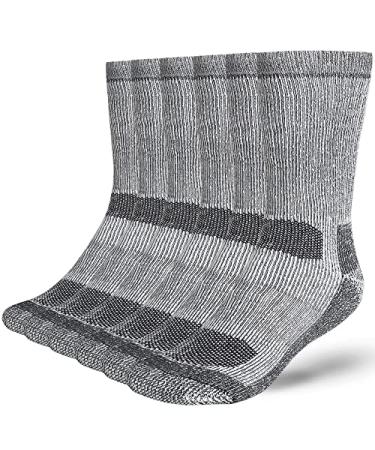 Buttons & Pleats Wool Socks for Men & Women 80% Merino Thermal Warm Cozy Winter Boot Sock Medium-Large A3-charcoal (3 Pairs)
