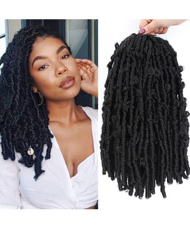 6 Pack Butterfly Locs Hair 14 Inch Pre Looped Distressed Butterfly Locs Crochet Hair Short Soft Butterfly Locs Crochet Braid Hair Extensions(1B 14 Inch (Pack of 6)) 14 Inch (Pack of 6) 1B