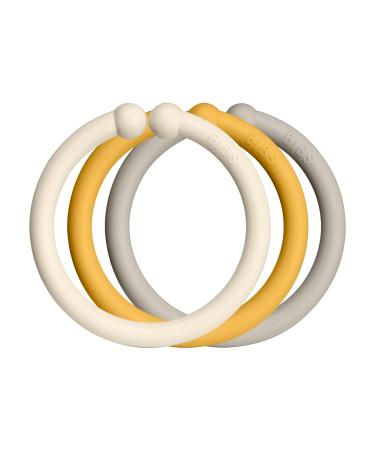 BIBSS LOOPS 12-Pack | BPA-Free Food Safe Teething Toys | Ivory Honey Bee Sand | 0-36 Months - Buy Online on GoSupps.com