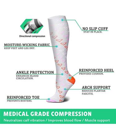 Compression Socks 7 Pairs for Men & Women | 15-20 mmHg Circulation Support | Ideal for Athletic, Nurse, Medical, Running | S-M Multicolor - Buy Online on GoSupps.com