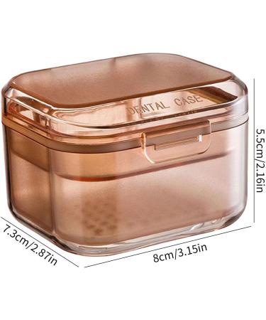 Prosthesis Cleaning Case | Container for False Teeth with Drainage - Ideal for Dentures Bridges & Braces - Apricot - Buy Online on GoSupps.com