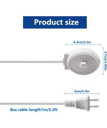 Replacement Charger Base for Braun Oral-B Model 3757 | Travel Power Cord for Electric Toothbrush | Waterproof IPX7 - Buy Online on GoSupps.com