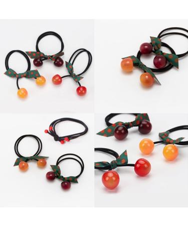 8pcs Cherry Hair Ties | Elastic Hair Rope Rings for Girls | Ponytail Holders & Accessories - Buy Online on GoSupps.com