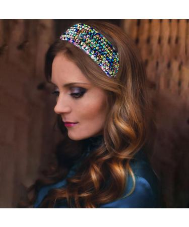 scicent Alice Bands Adult Women Vintage Baroque Headband Glitter Bling Sequin Hairbands Embellished Hair Band Fancy Crystal Head Bands for Girls Wedding Hair Accessories- 26917 - Buy Online on GoSupps.com