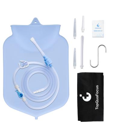 Topquafocus 4L enclosman bag set clearly non-toxic silicone bag coffee-bell bag colon cleaner 6.5 feet long hose free of BPA and phthalate