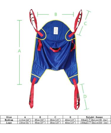 Medical Full Body Patient Lift Sling Reusable Patient Transfer Belt Patient Lifting Hoist Sling with Head Support Divided Leg Shower Sling for Elderly and Disabled (Size : M) Medium - Buy Online on GoSupps.com