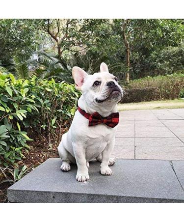 Pet Heroic Pet Dog Cat Collar with Grid Bow tie Adjustable Plaid Pet Dogs Cats Comfortable Durable Bowtie Collars for Small Medium Large Dogs Cats in 3 Styles M Red-grid - Buy Online on GoSupps.com