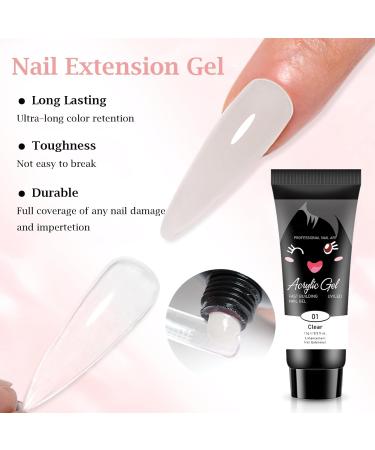 MQ Poly Gel Nail Clear Builder Gel - 15g Poly Extension Gel for Strong Acrylic Nails | DIY Nail Art for Beginners - Buy Online on GoSupps.com