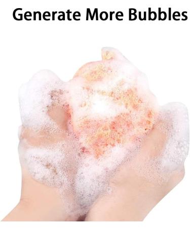 Exfoliating Shower Sponge Loofahs - 4 Pack Bath Sponge Scrubber Balls - Buy Online on GoSupps.com