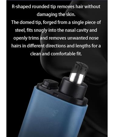 Premium Nose Hair Trimmer for Men & Women - Rechargeable Dual Blades Portable Design (Blue - Buy Online on GoSupps.com