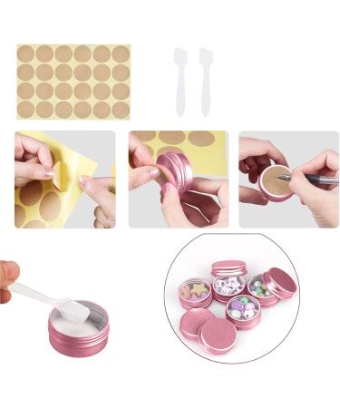 24 Pink Aluminum Jars - Empty Cosmetic Cans for Lip Balm Lotion Cream & Mini Candles - Versatile Travel Trip Containers - Buy Online on GoSupps.com
