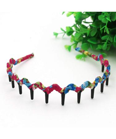 5PCS Zig Zag Wrapped Cloth Headband Hair Comb Set for Women - Buy Online on GoSupps.com