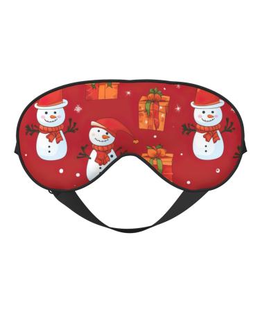 Xmas Gift Snowman Print Double Sided Eye Mask Blackout Eye Mask All Night Sleep Eye Mask for Women Men