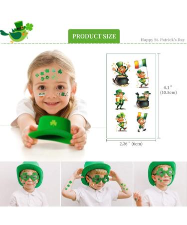 St. Patrick's Day Shamrock Temporary Tattoos - Clover Face Stickers for Saint Patrick's Day - Buy Online on GoSupps.com