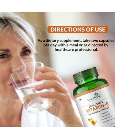 Simply Herbal Plant Based Vitamin E 10mg Capsules for Glowing Skin and Strong Hair | Vitamin E - 60 Capsules - Buy Online on GoSupps.com