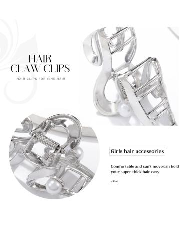 Brinie Gold Metal Pearl Hair Clips Set - Stylish Nonslip Hair Clamps for Women and Girls - Buy Online on GoSupps.com