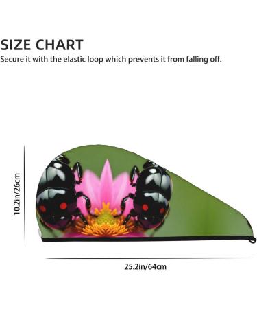 Colorful Ladybird Coral Velvet Hair Drying Cap | Quick-Dry Hair Towel Wrap for Women & Men - Perfect for Travel & Home - Buy Online on GoSupps.com